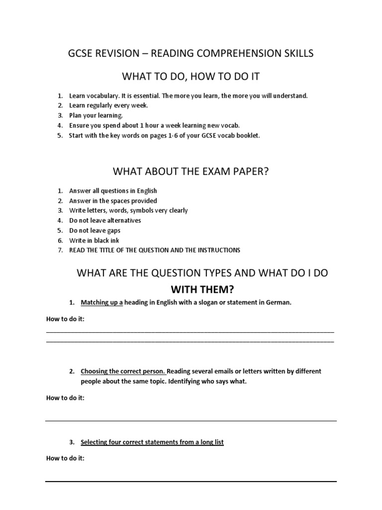 Gcse Revision Work | PDF