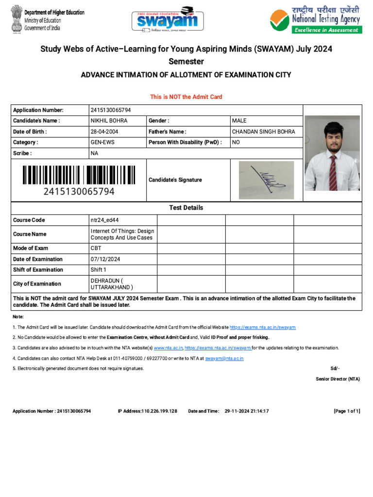 Swayam July 2024 Semester | PDF