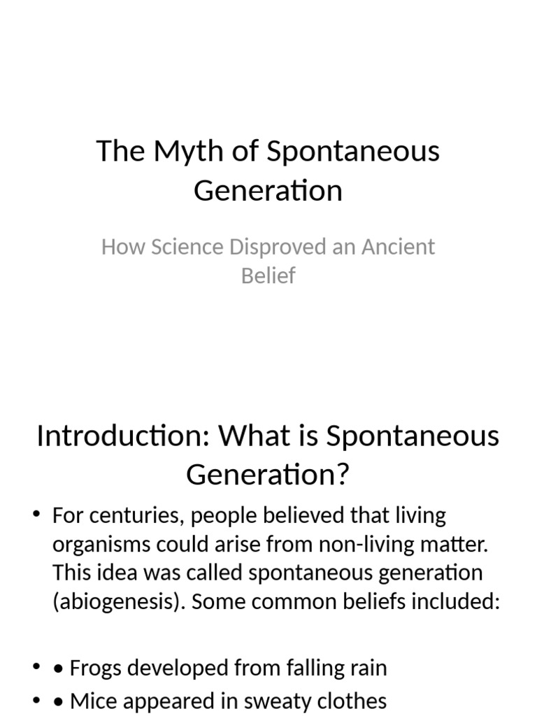 Spontaneous Generation Vs Biogenesis | PDF