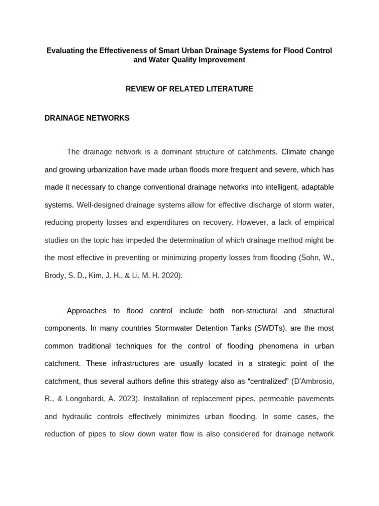 Smart Urban Drainage Systems Review | PDF | Flood | Stormwater