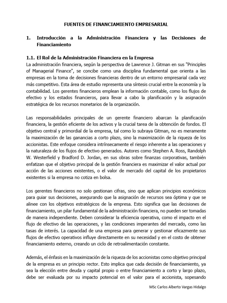 Fuentes de Financiamiento Empresarial | PDF | Préstamos | Bancos