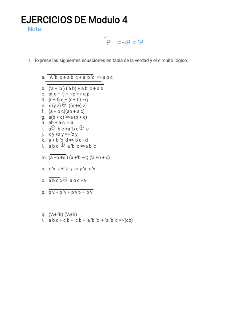 Ejercicios de Modulo 4 | PDF