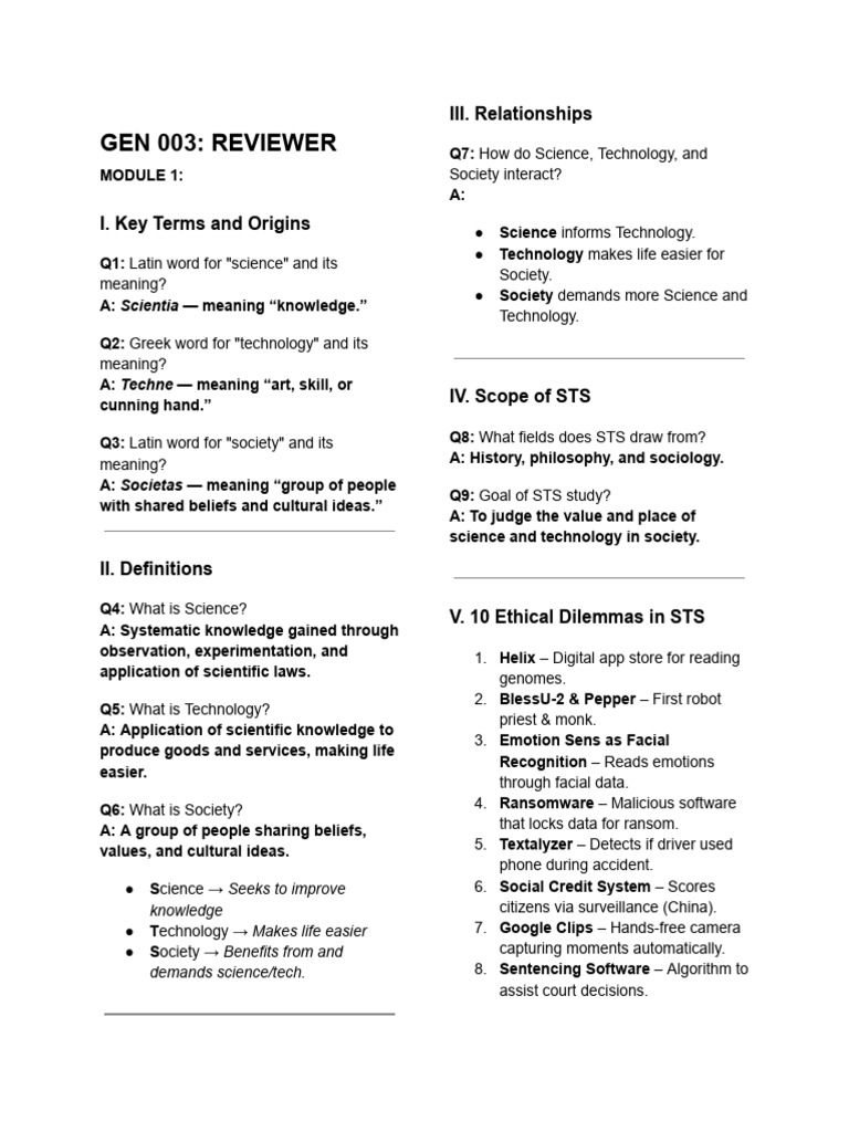 Science, Technology, and Society Overview | PDF | Heliocentrism ...