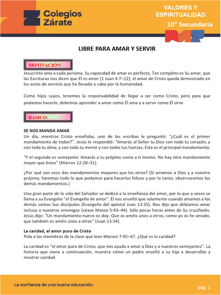 Amor y Servicio en la Espiritualidad | PDF | Amor | Jesús