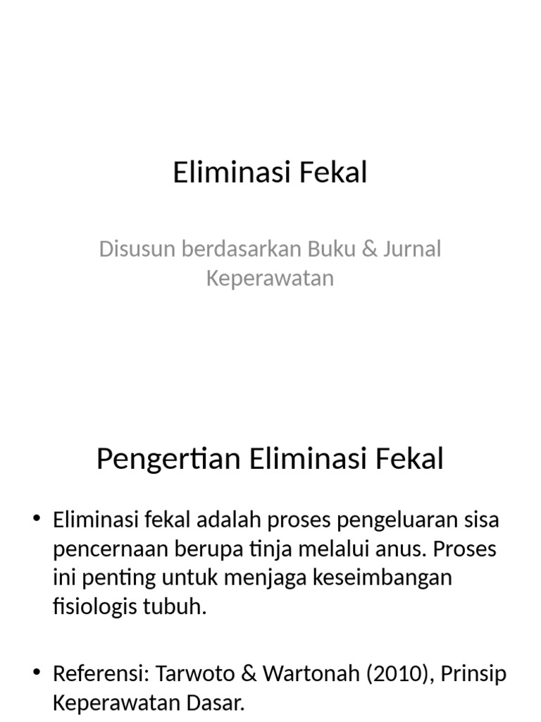 Eliminasi Fekal 14 Slide | PDF