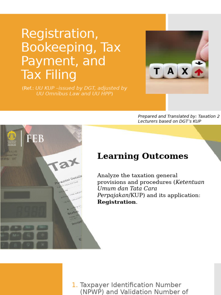 Tax Registration and Filing Guide | PDF | Taxes | Taxpayer