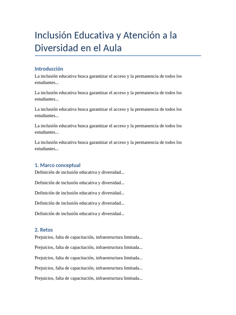 Inclusión Educativa y Diversidad en Aula | PDF
