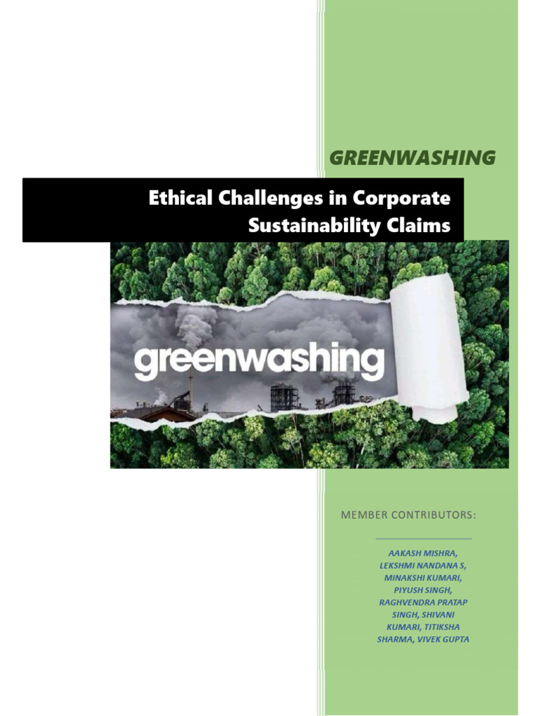 Ethical Challenges of Greenwashing | PDF | Sustainability | Corporate ...