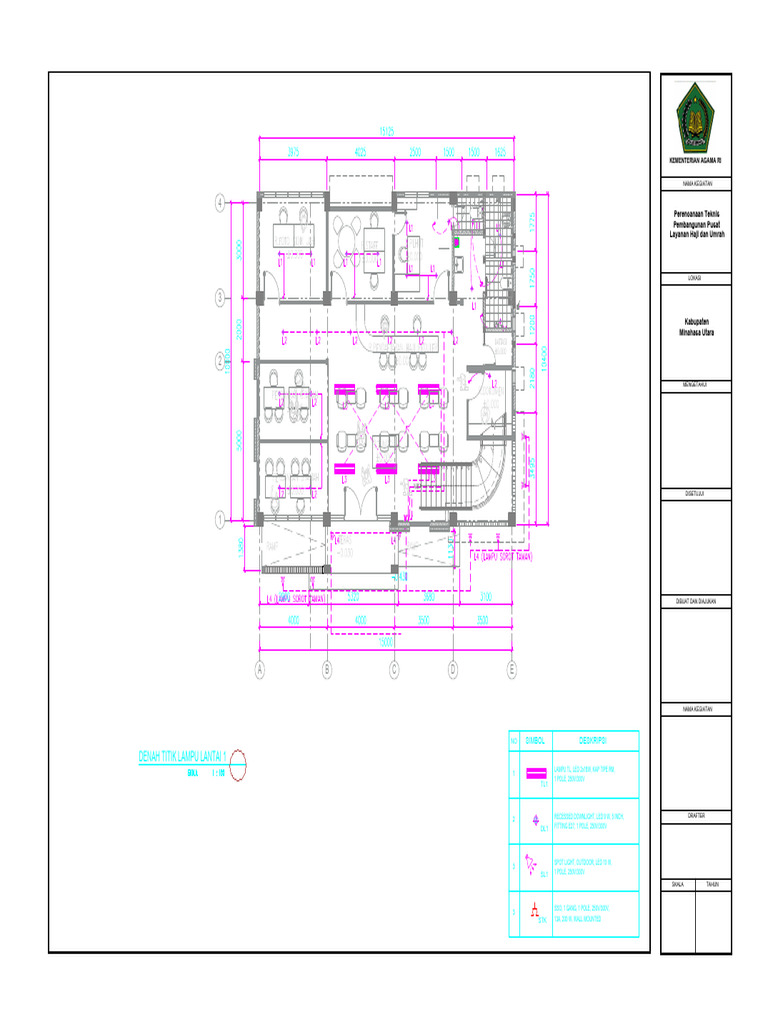 Denah Titik Lampu Lantai 1 | PDF