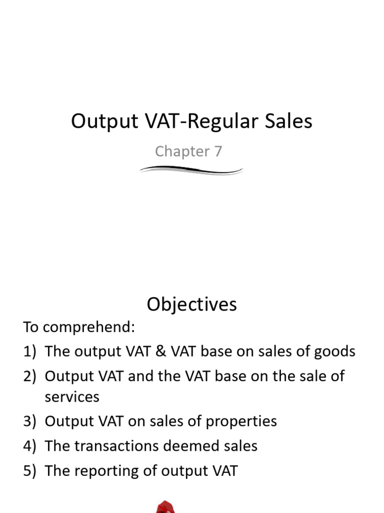 Output VAT on Regular Sales Explained | PDF | Value Added Tax | Taxes