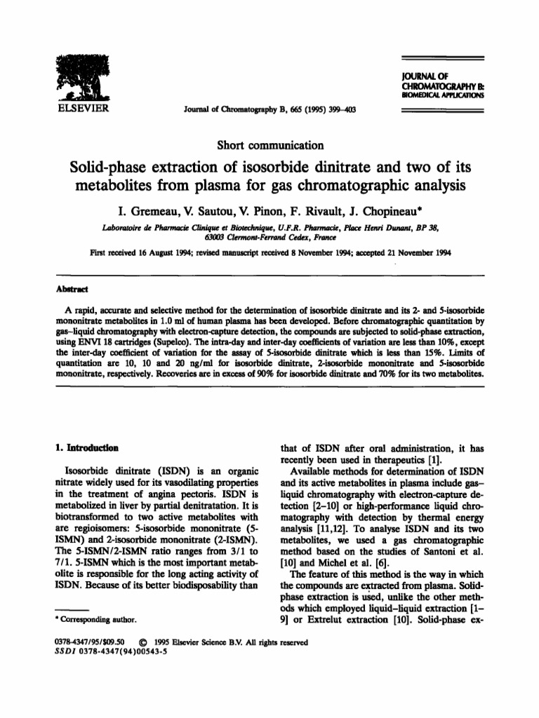 Solid-Phase Extraction of Isos | PDF | Chromatography | Laboratory ...