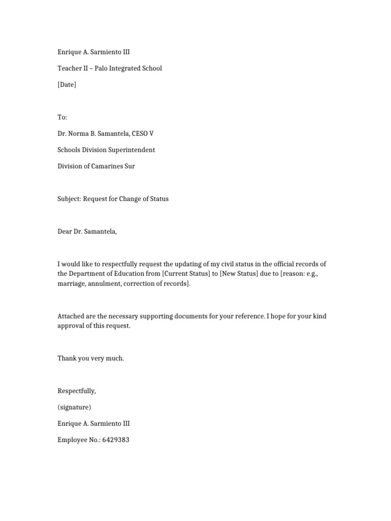 Request for Status Update to DepEd | PDF
