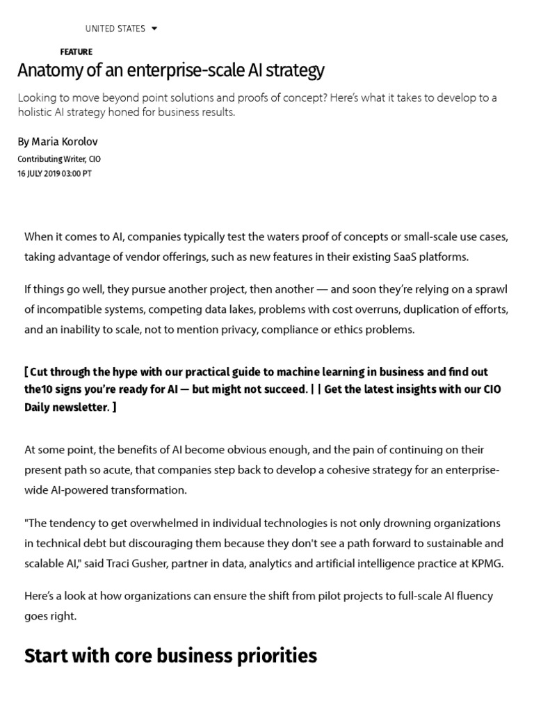 Enterprise AI Strategy for Success | PDF | Artificial Intelligence ...