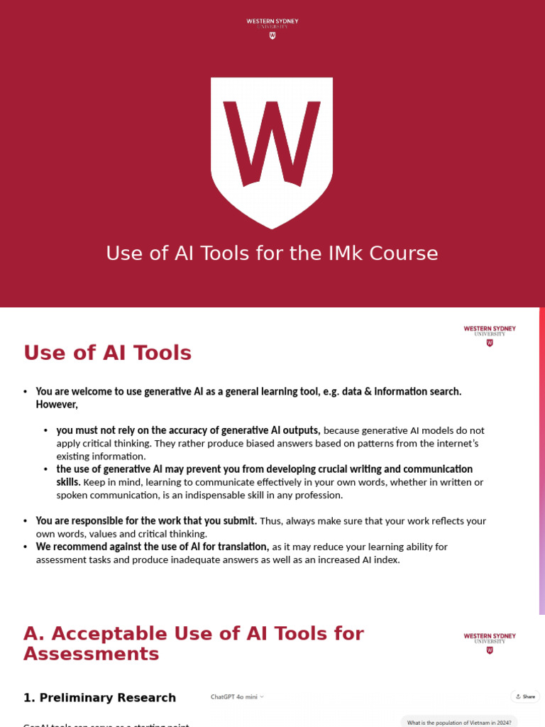 Guidelines for AI Tool Use in IMk Course | PDF | Artificial ...