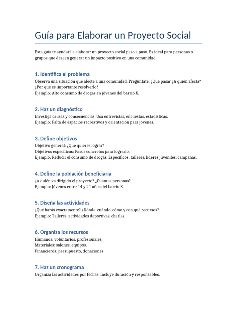 Cómo Crear un Proyecto Social Efectivo | PDF