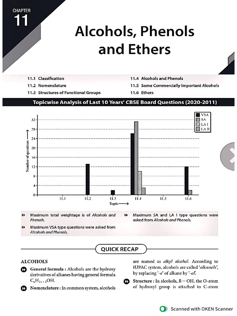 Alcohols, Phenols and Ethers PYQ | PDF