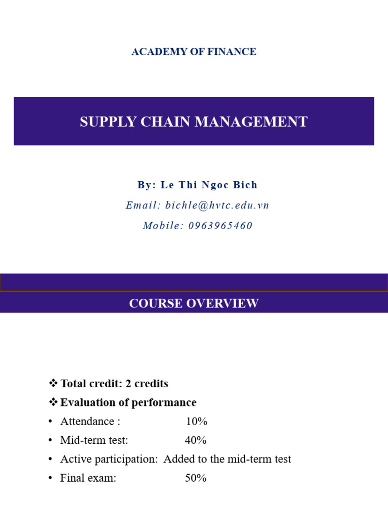 Supply Chain Management Fundamentals Course | PDF | Supply Chain ...