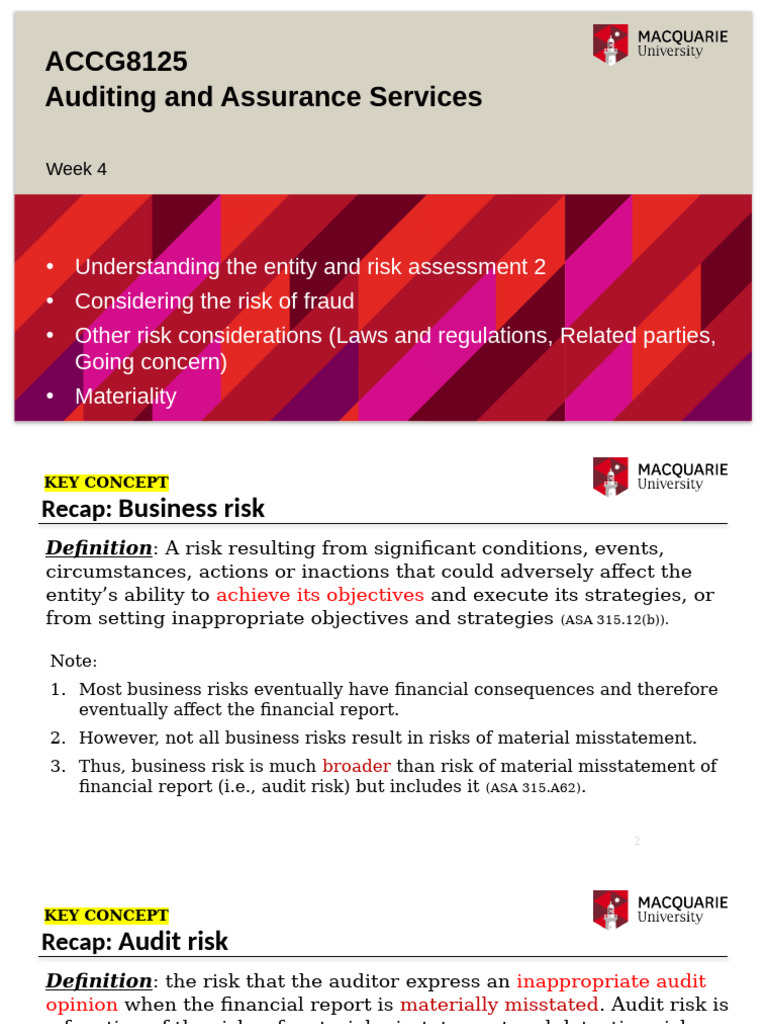 Audit Risk and Fraud Assessment Guide | PDF | Going Concern | Audit