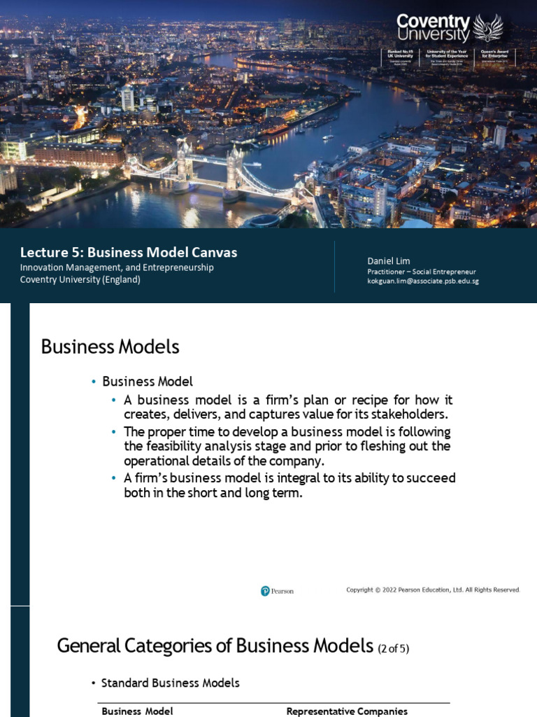 PSB-CU (Ent) Lecture 5 - Business Model Canvas | PDF | Business Model ...