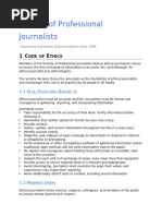 SPJ Code of Ethics | PDF | Journalism | Social Institutions