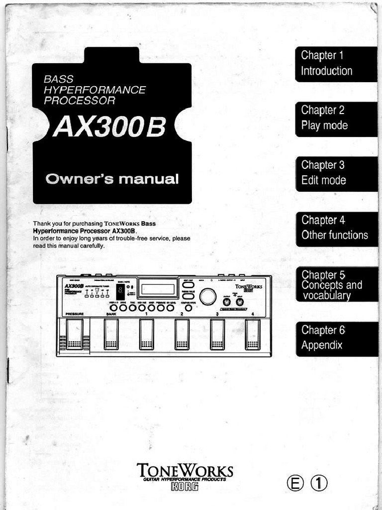 Korg Toneworks Ax300b en Manual | PDF