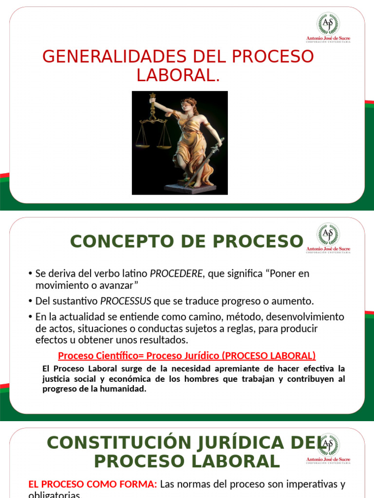 Generalidades del Proceso Laboral | PDF | Derecho laboral | Ley procesal