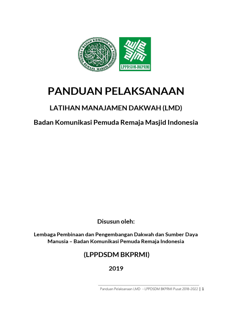 Buku Panduan Pelaksanaan LMD 2019 | PDF