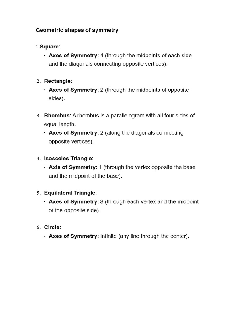 Symmetry in Geometric Shapes | PDF