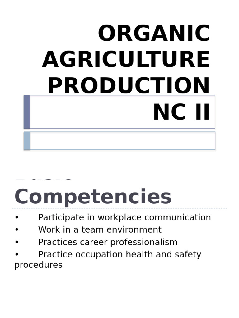 Organic Agriculture Production Guide | PDF | Organic Farming | Agriculture