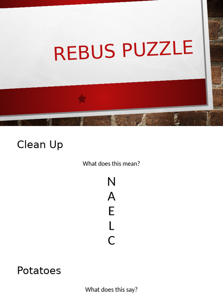 Riddle and Rebus Puzzle Solutions | PDF