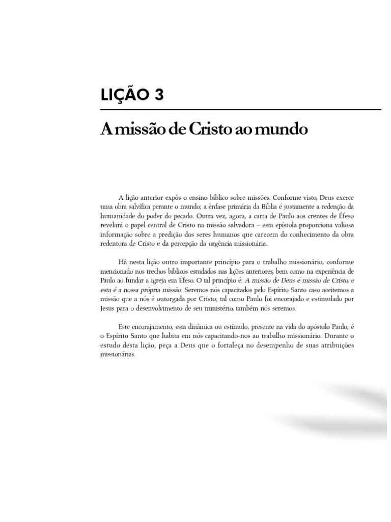 A Missão de Cristo e a Salvação | PDF | Jesus | Deus