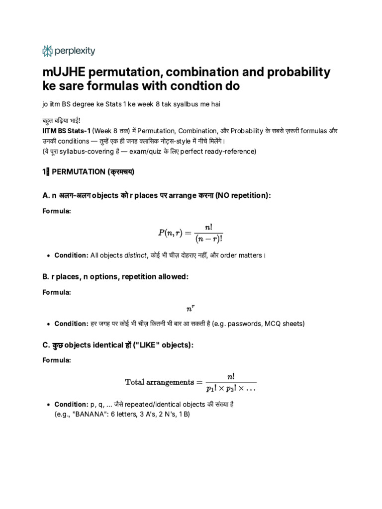 Permutation, Combination and Probability | PDF | Permutation | Discrete ...