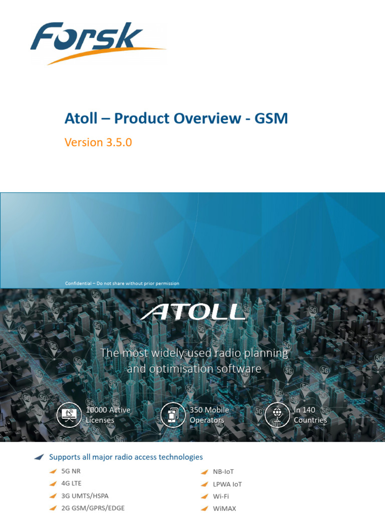 Atoll GSM Product Overview 3.5.0 | PDF | Lte (Telecommunication) | 3 G