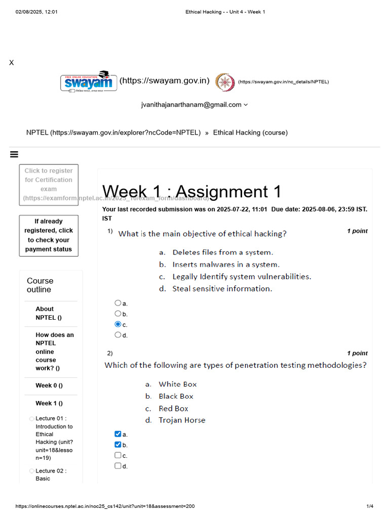 Ethical Hacking Course Week 1 Overview | PDF | Telecommunications ...