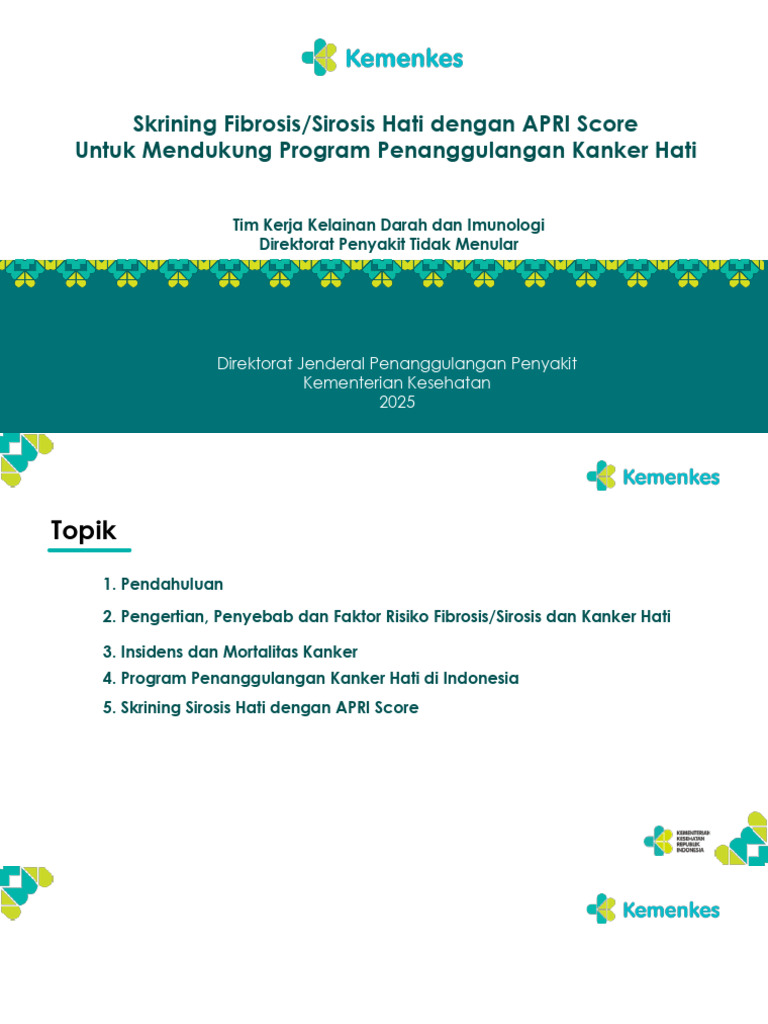 Skrining Sirosis Hati dengan APRI Score | PDF