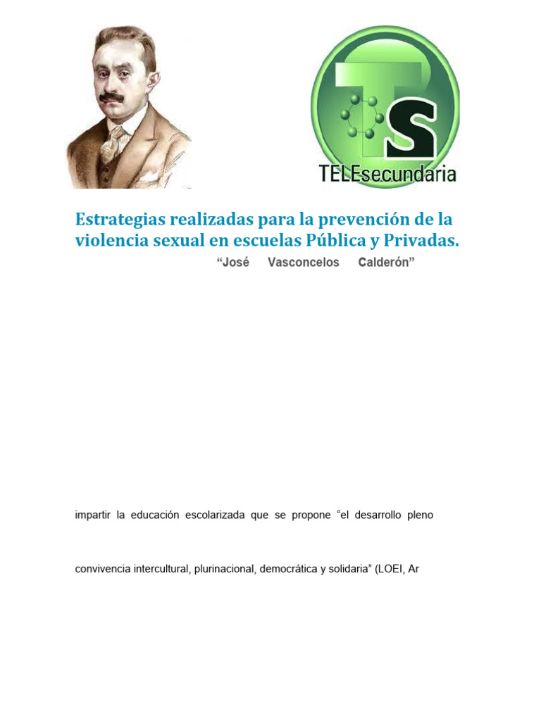 Estrategias para La Prevención de La Violencia Sexual en Escuelas ...