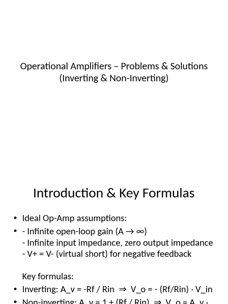 Op-Amp Circuit Problems & Solutions | PDF | Amplifier | Operational ...
