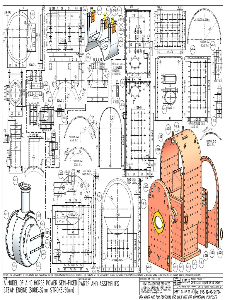 10HP Semi-Fixed Engine Blueprint | PDF