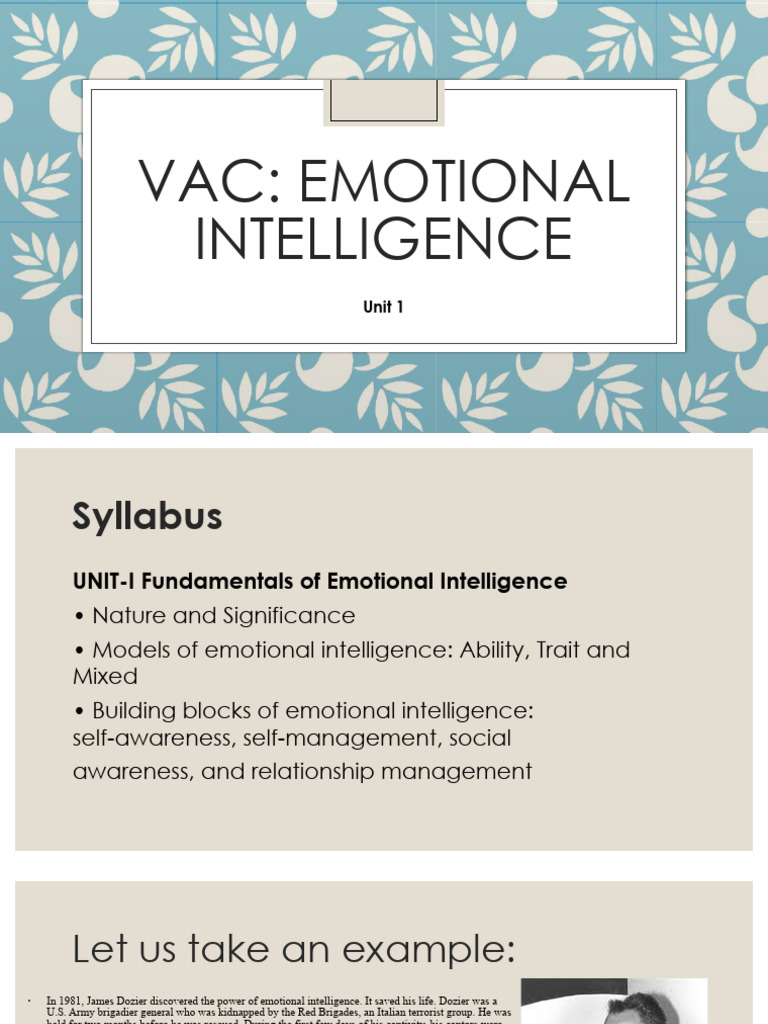Fundamentals of Emotional Intelligence | PDF | Emotional Intelligence ...