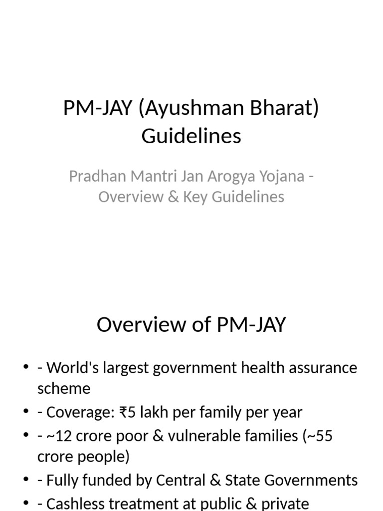 PM-JAY Guidelines Overview | PDF