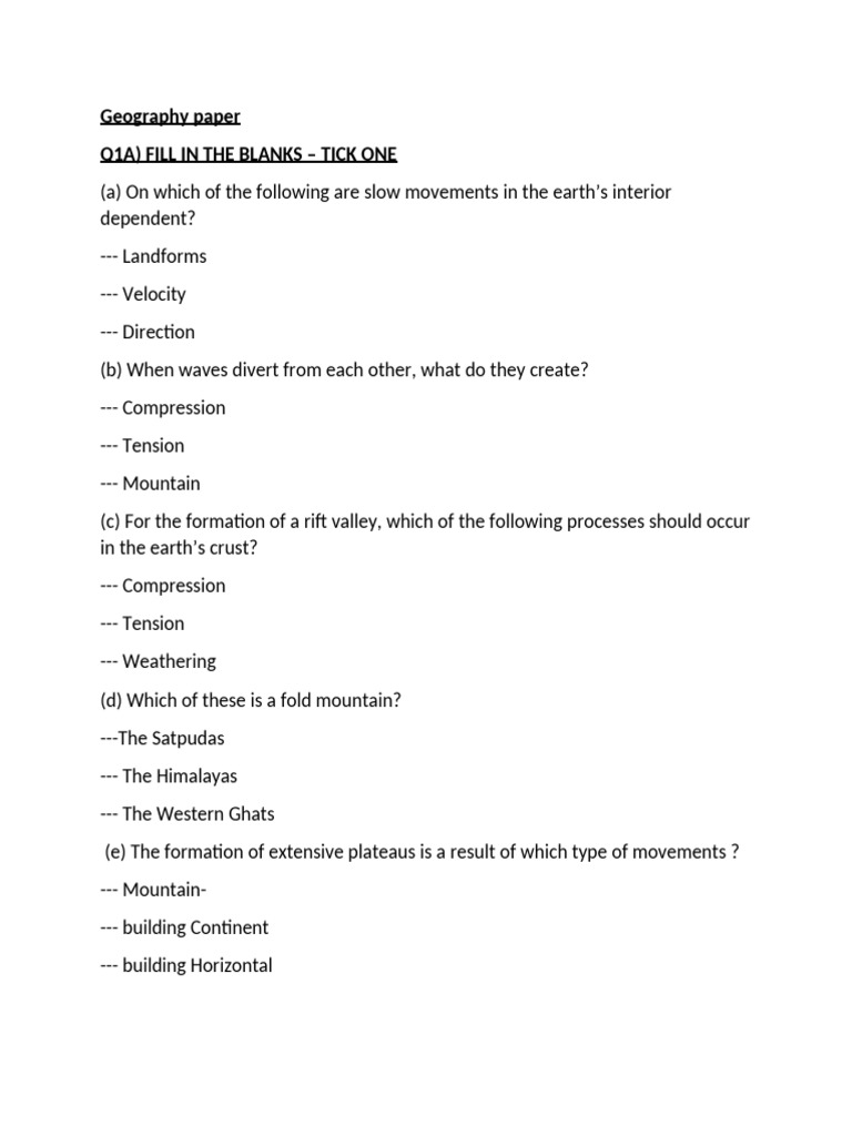 Geography Concepts and Earth Processes | PDF | Map | Mountains