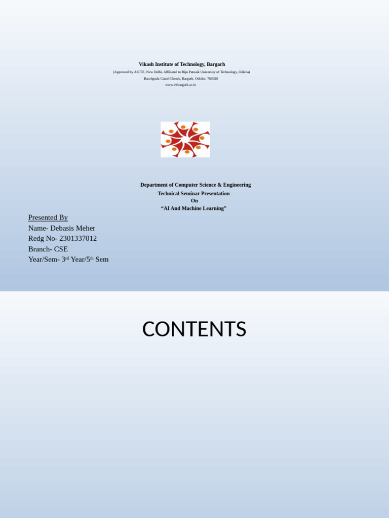 AI and Machine Learning Seminar Overview | PDF | Machine Learning ...