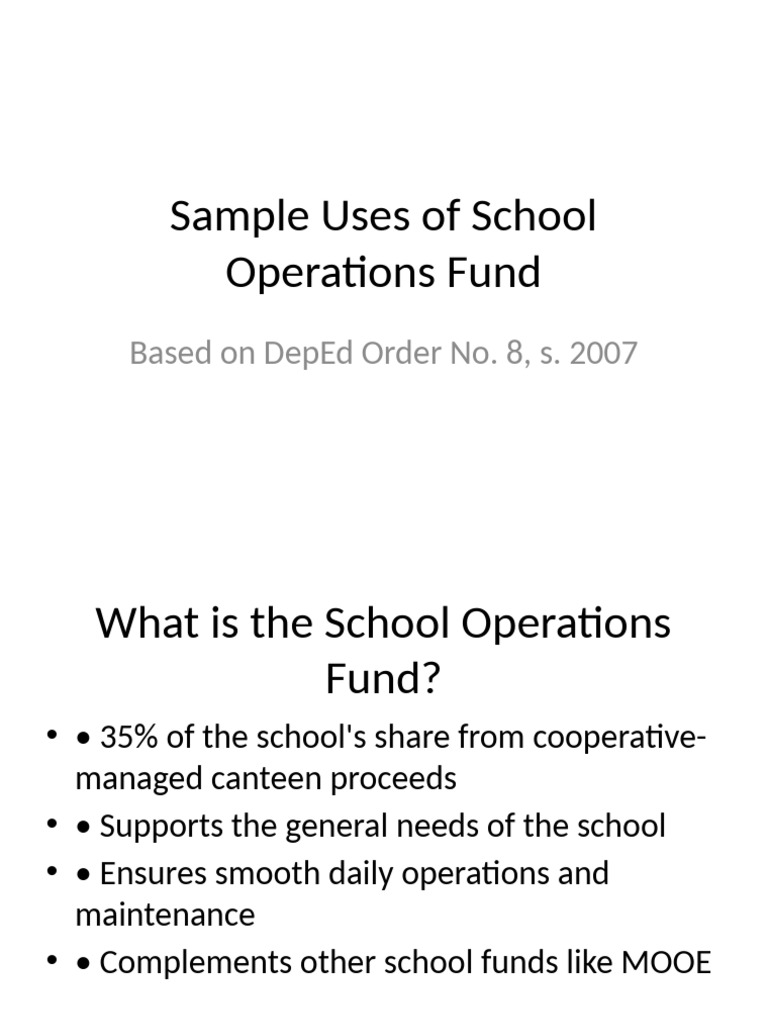 Canteen Fund Allocation Uses | PDF