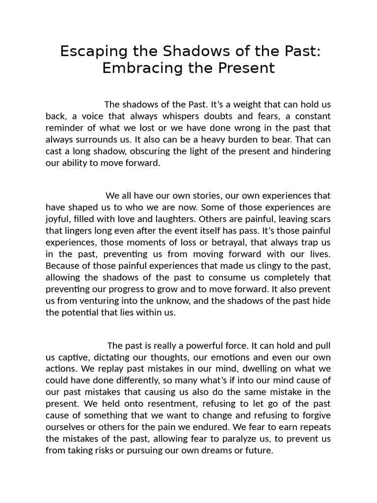 Escaping The Shadows of The Past PDF