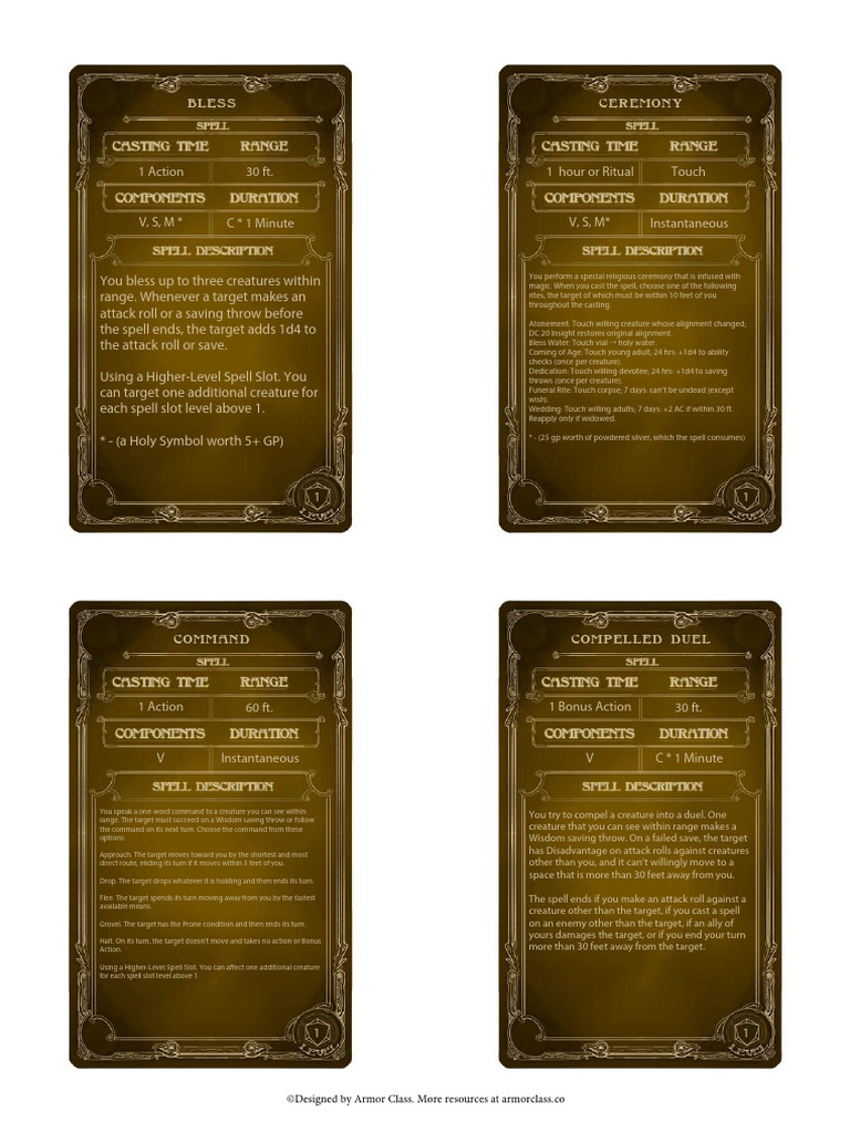 Essential Spells for D&D Gameplay | PDF