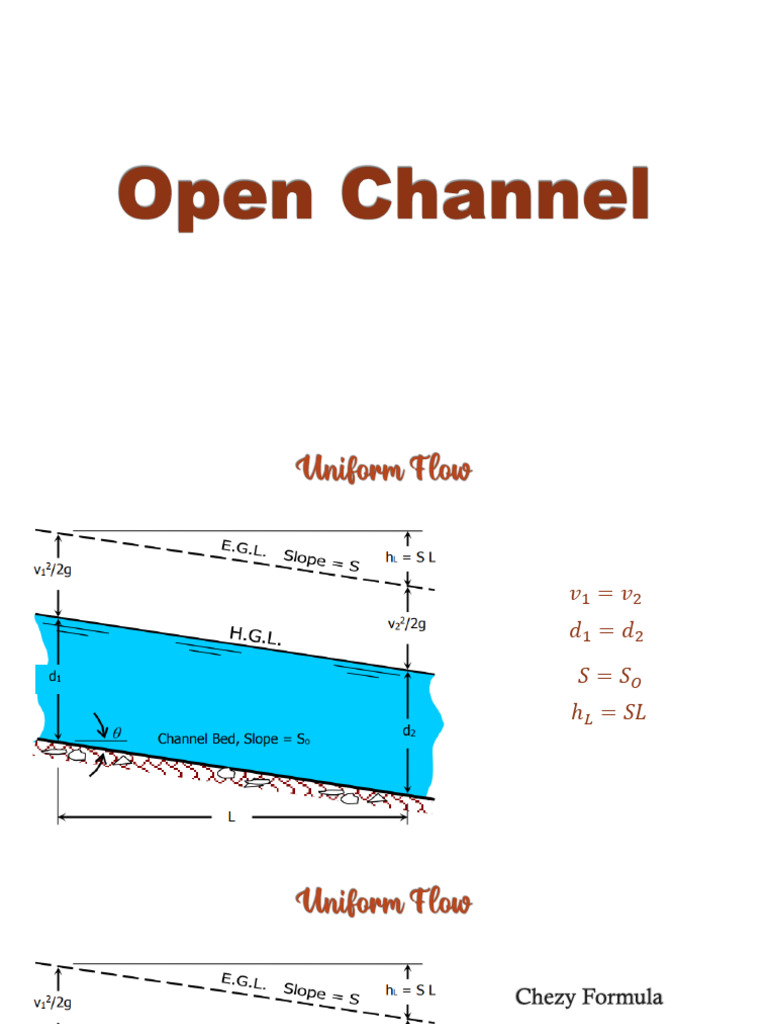 Open Channel Flow Analysis and Formulas | PDF