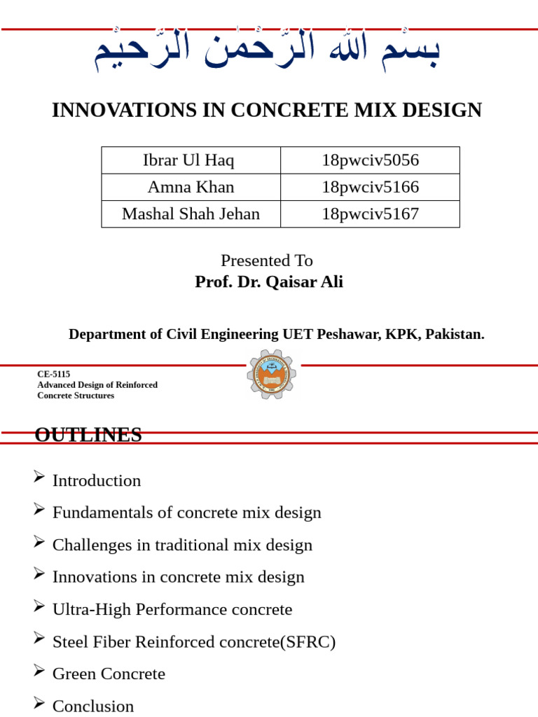 Innovations in Concrete Mix Design | PDF | Concrete | Reinforced Concrete