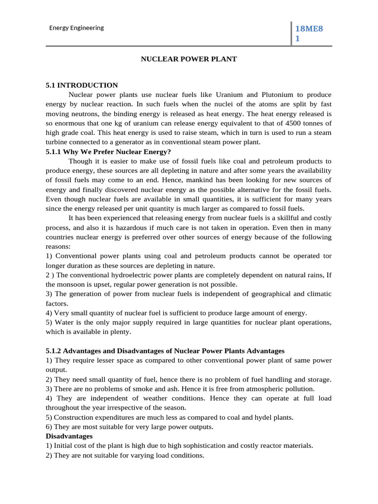 Nuclear Power Plant | PDF | Nuclear Reactor | Nuclear Fission