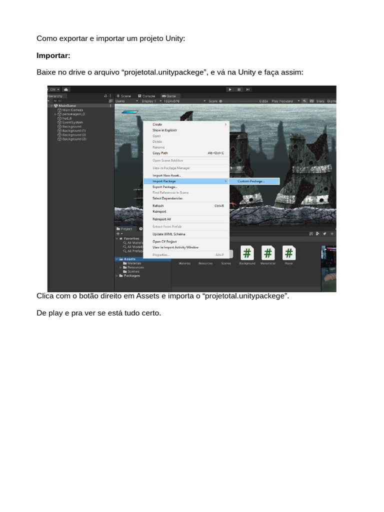 Como Importar e Exportar Projetos Unity | PDF
