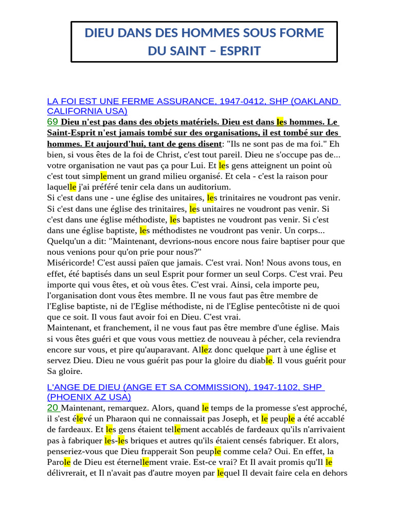 Dieu et la Foi : Unité Spirituelle des Hommes | PDF | Église chrétienne ...